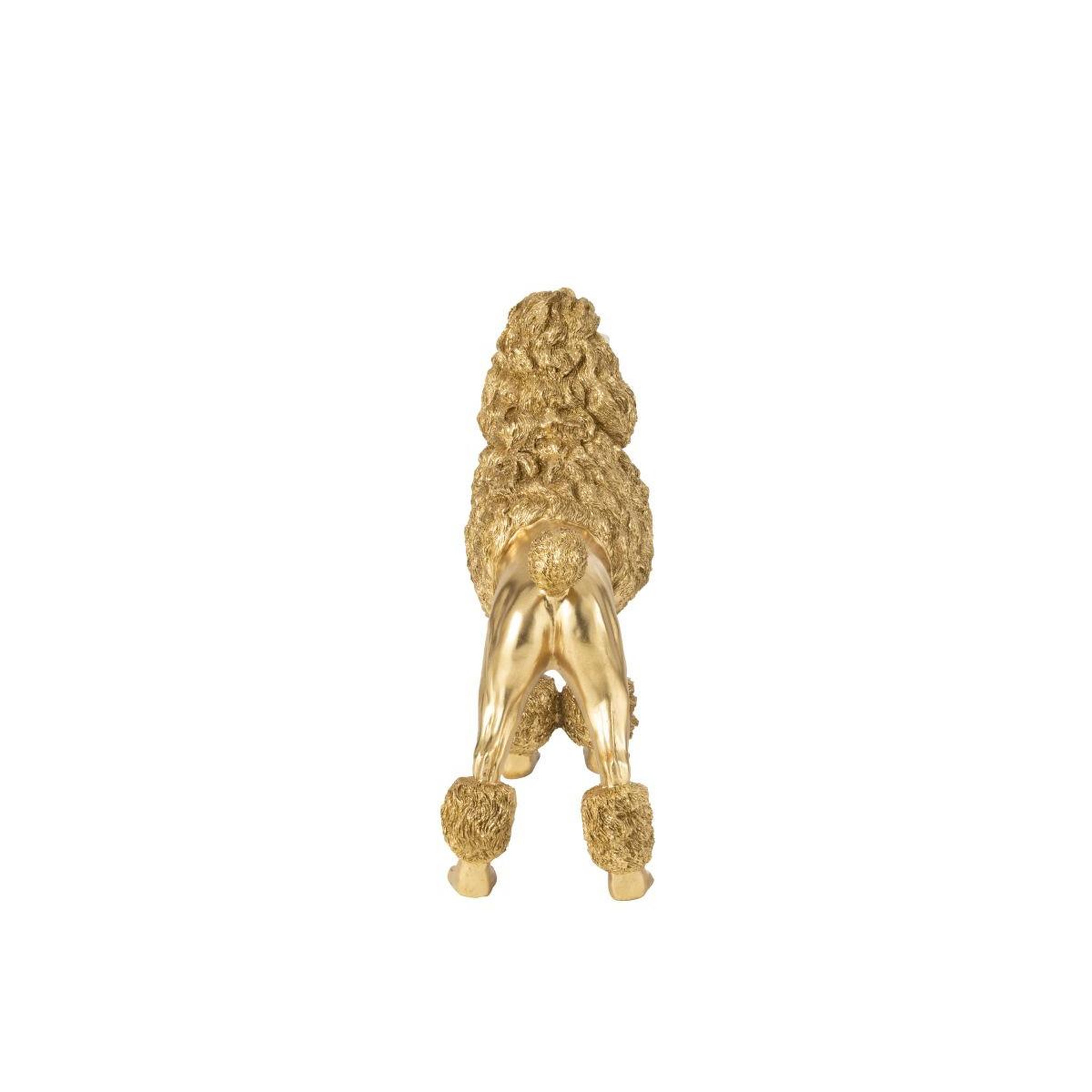 Voir la diapositive 5 : J-LINE Statue caniche debout  trina  66cm doré