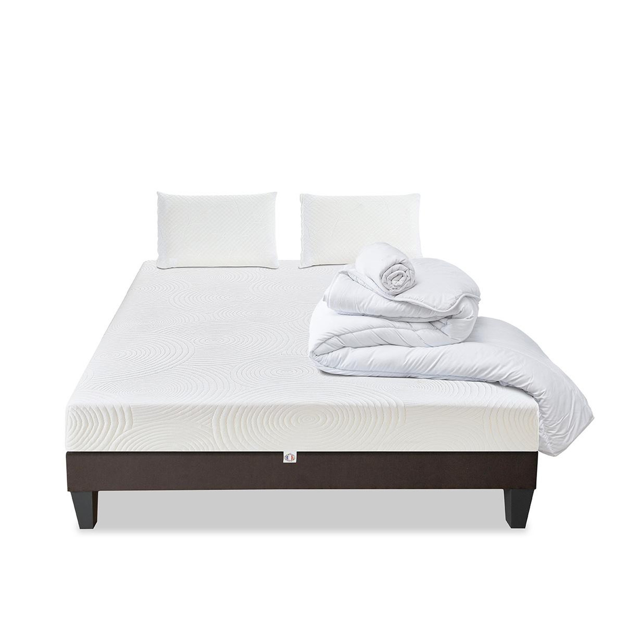 Voir la diapositive 1 : BELLECOUR Bellecour literie | pack prêt à dormir vosges | matelas mousse haute densité + sommier + accessoires