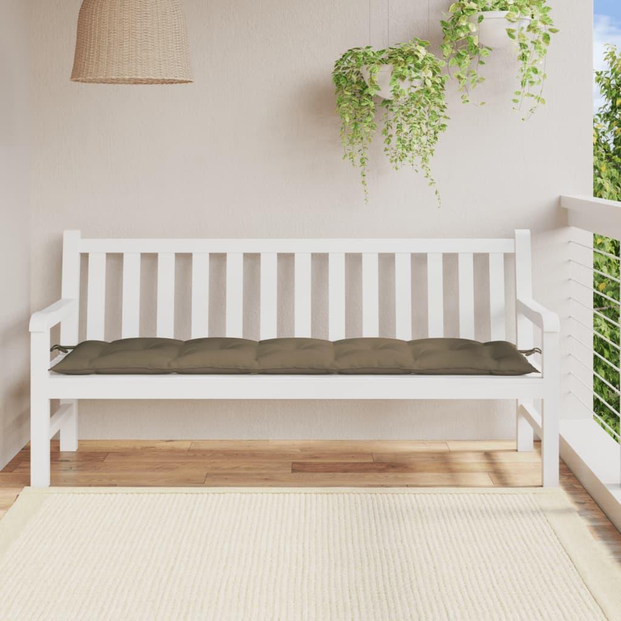 Voir la diapositive 3 : VIDAXL Coussin de banc de jardin taupe melange 180x50x7 cm tissu