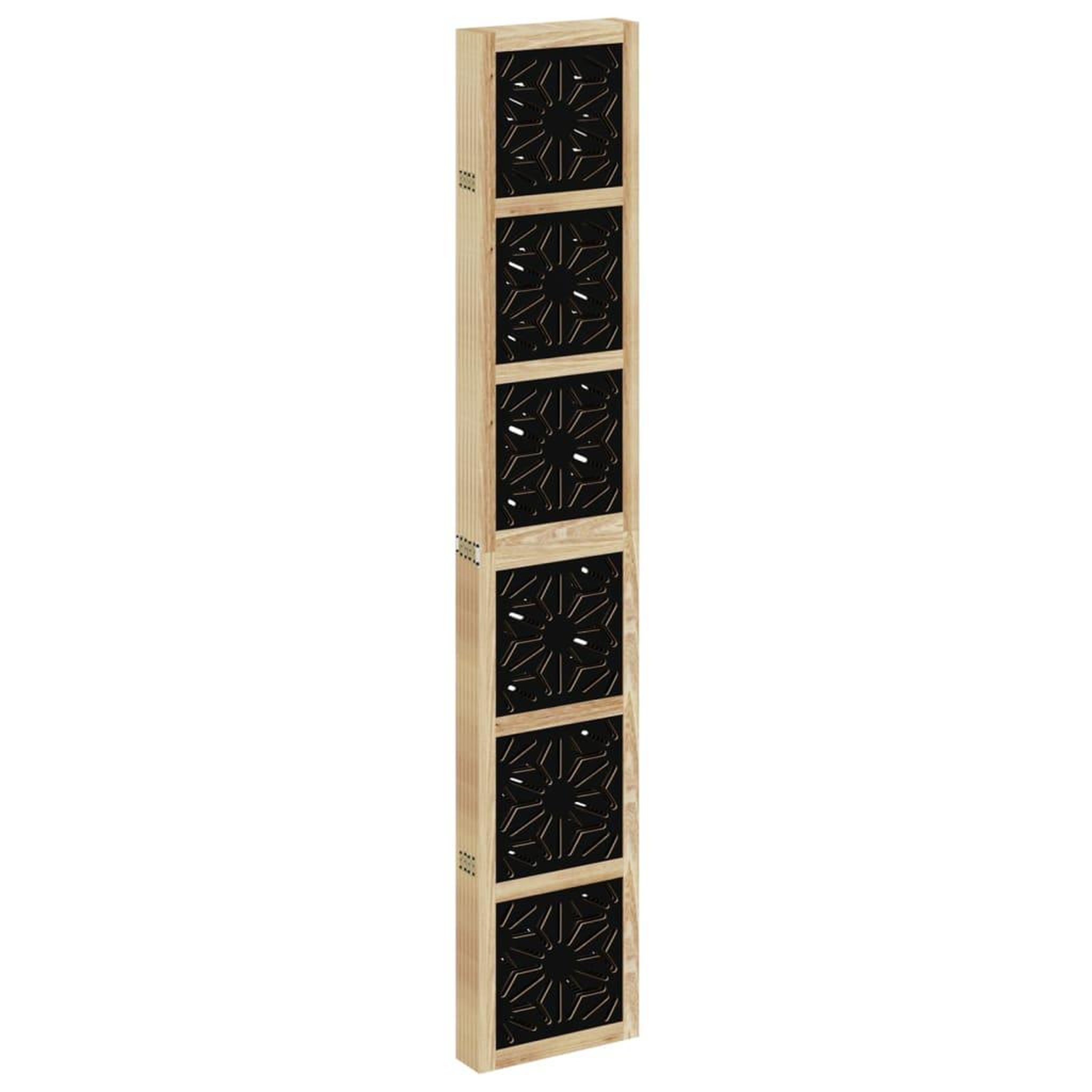 Voir la diapositive 5 : VIDAXL Cloison de separation 6 panneaux marron noir paulownia massif