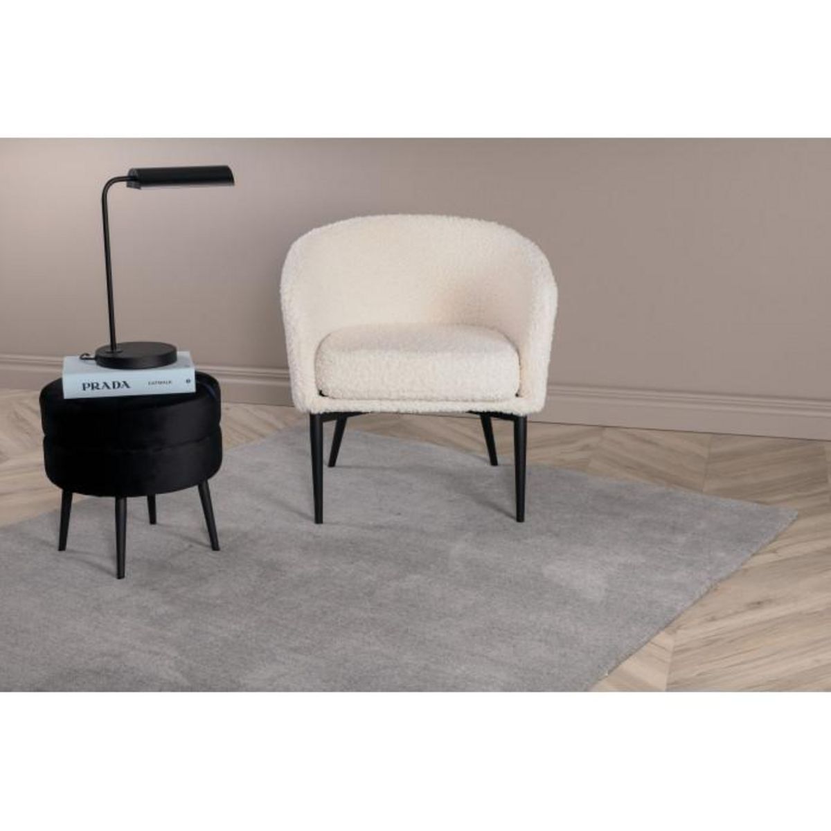 Paris Prix Tapis Déco en Laine  Ulla  252x350cm Gris Clair