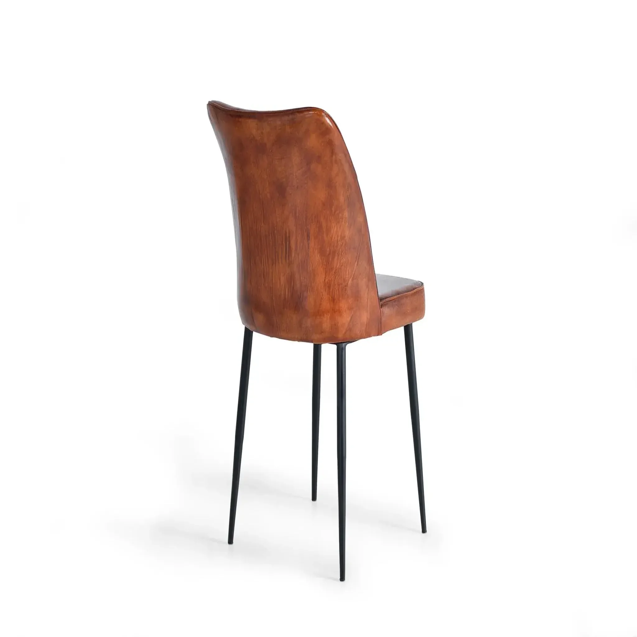 Voir la diapositive 3 : GINER Y COLOMER SL Chaise en cuir 46 cm style industriel vintage