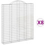 Voir la diapositive 2 : VIDAXL Paniers a gabions arques 8 pcs 200x30x220/240 cm fer galvanise