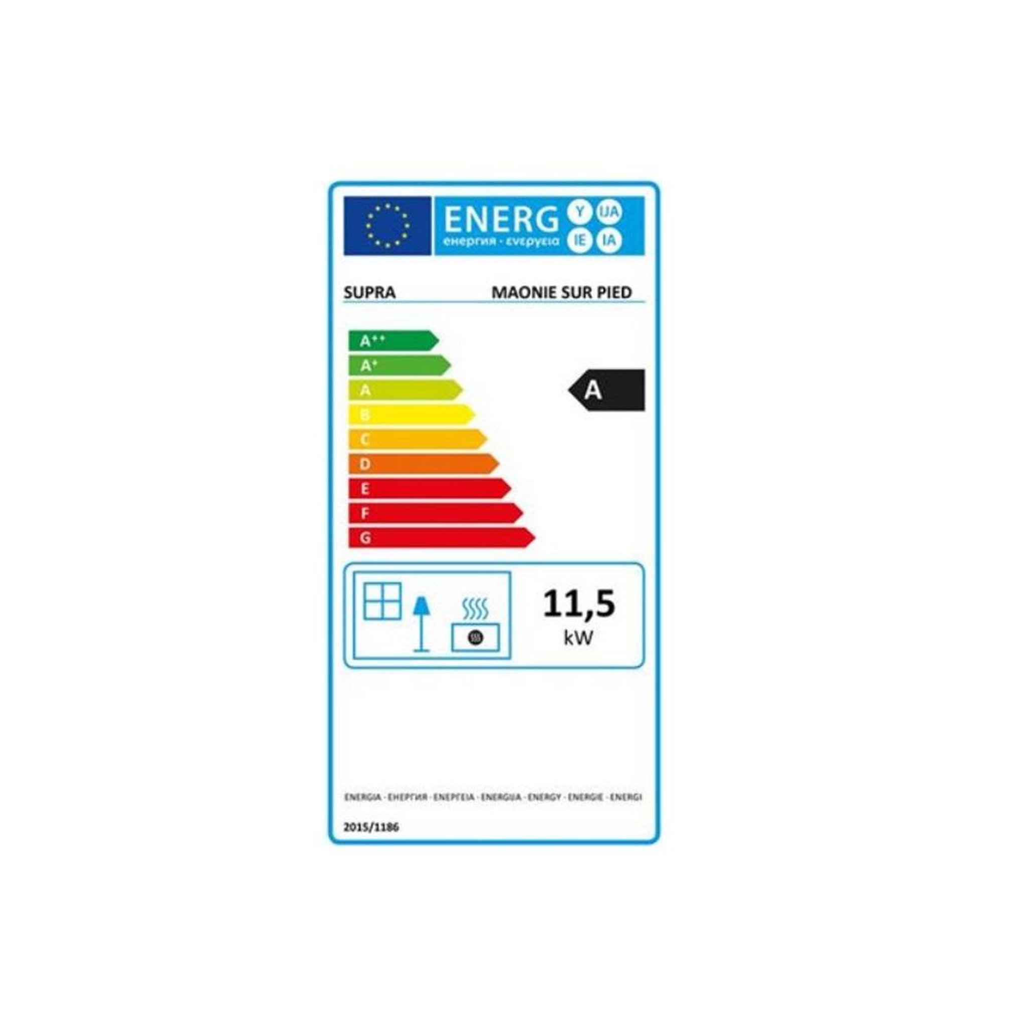 Voir la diapositive 2 : Supra Poêle à bois fonte 11.5kw noir - FR9016190B