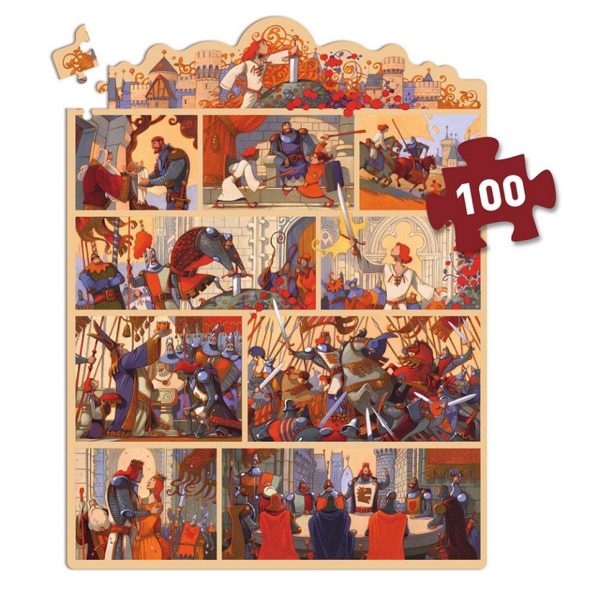 Voir la diapositive 2 : Djeco STORY PUZZLES - Le Roi Arthur