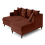 Voir la diapositive 2 : BEST MOBILIER Flamingo - canapé d'angle droit 4 places convertible en velours