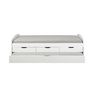 Voir la diapositive 2 : Paris Prix Lit Banquette en Bois 4 Tiroirs  Max  90x200cm Blanc
