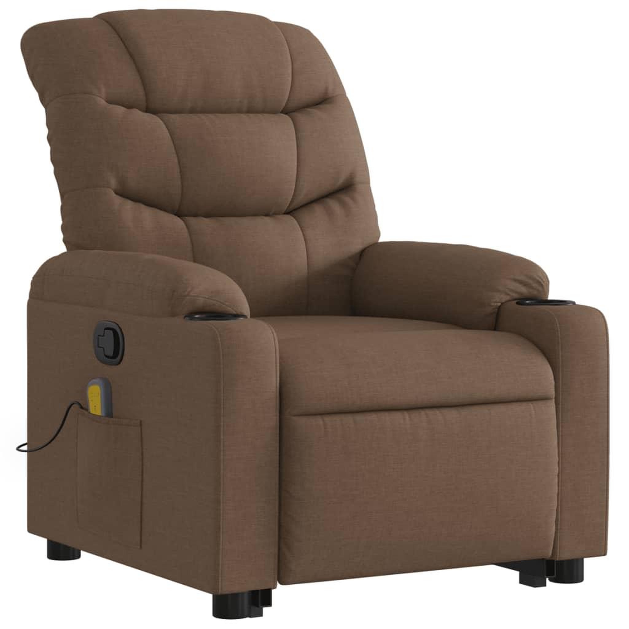 Voir la diapositive 4 : VIDAXL Fauteuil de massage inclinable Marron Tissu