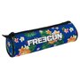 FREEGUN Trousse ronde 1 compartiment Imprimé Fleurs et Ananas bleu FREEGUN