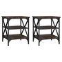 Voir la diapositive 2 : VIDAXL Tables d'appoint 2 pcs Chene fume 40x42x50 cm Bois d'ingenierie