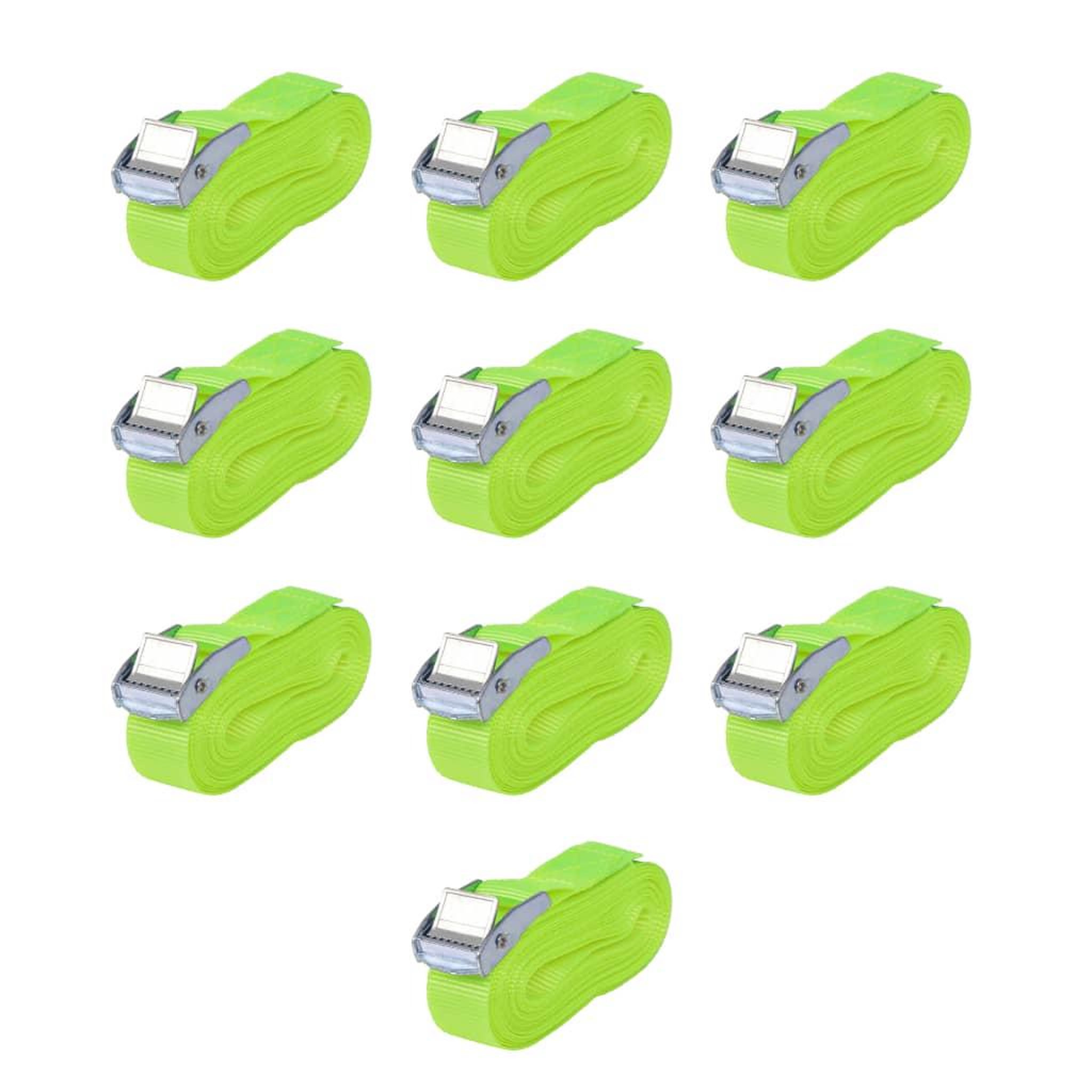 VIDAXL Sangle 10 pcs 0,25 tonne 5 m x 25 mm Vert fluorescent