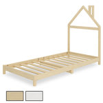 IDIMEX Lit enfant LIZ 90 x 200 cm en pin massif. Coloris disponibles : Marron, Blanc