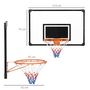 Voir la diapositive 3 : HOMCOM Panier de basketball mural - kit d'installation inclus - acier polycarbonate noir transparent