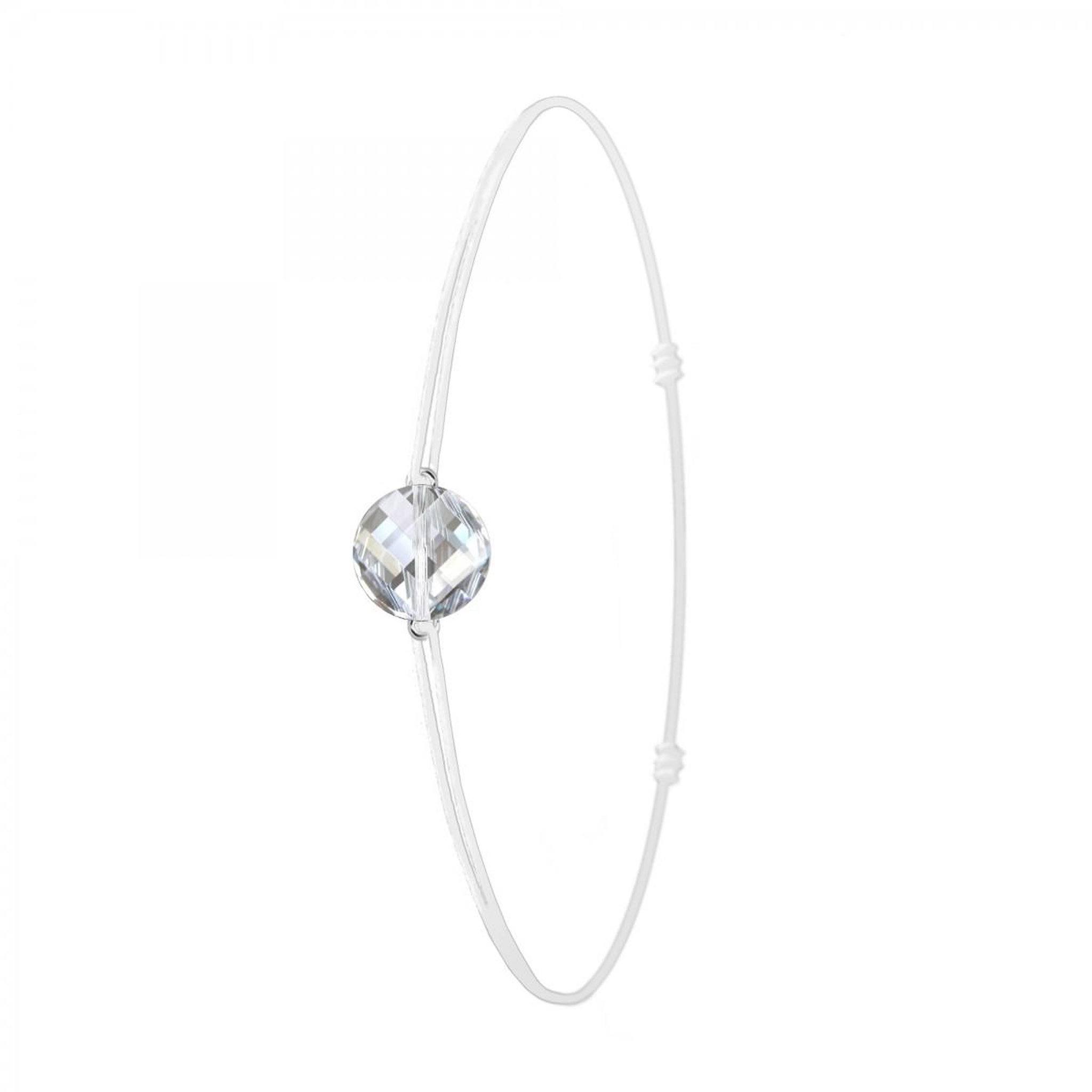 SC CRYSTAL Bracelet élastique blanc SC Crystal orné d'un Cristal scintillant