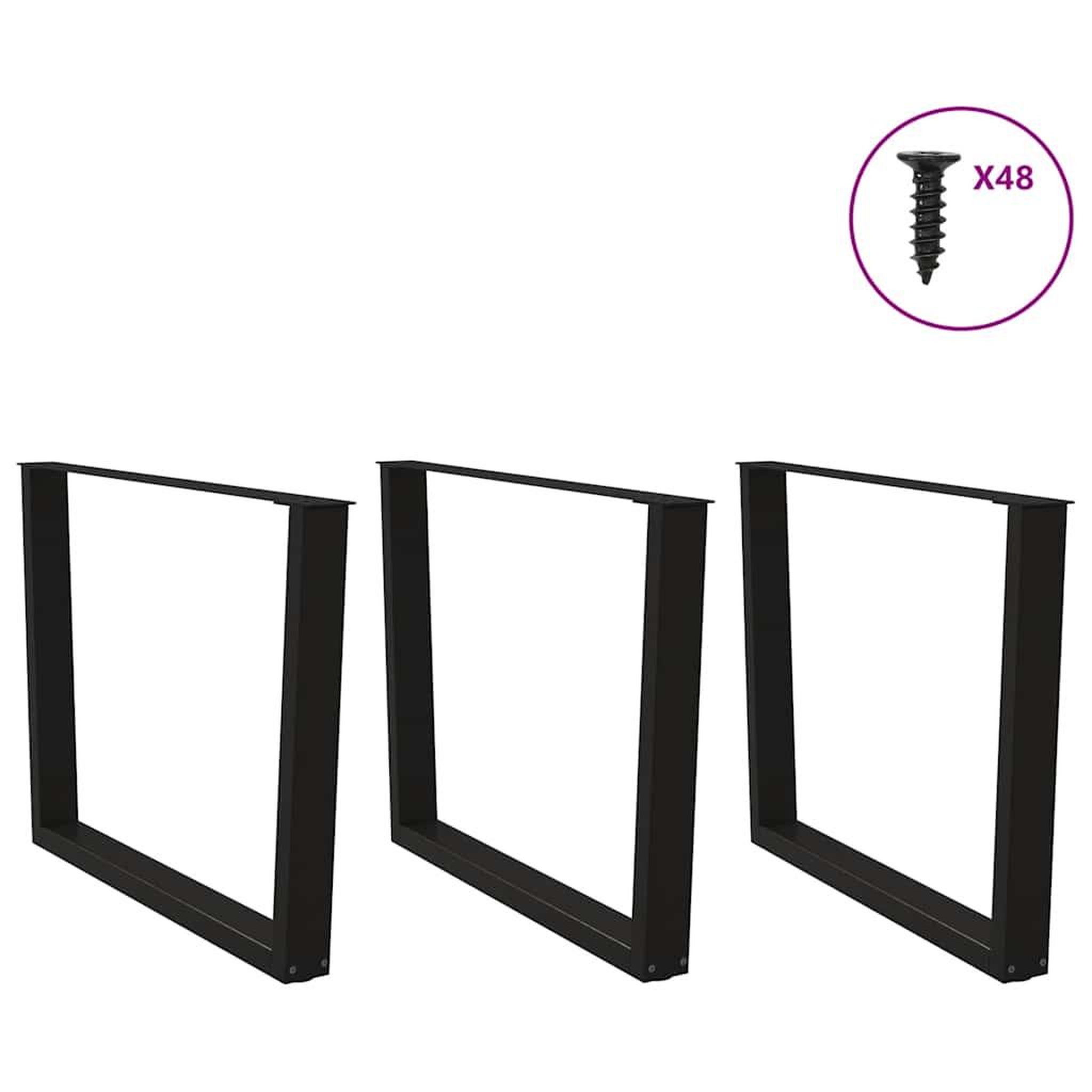 Voir la diapositive 3 : VIDAXL Pieds de table a manger forme de V 3 pcs noir 100x(72-73,3) cm