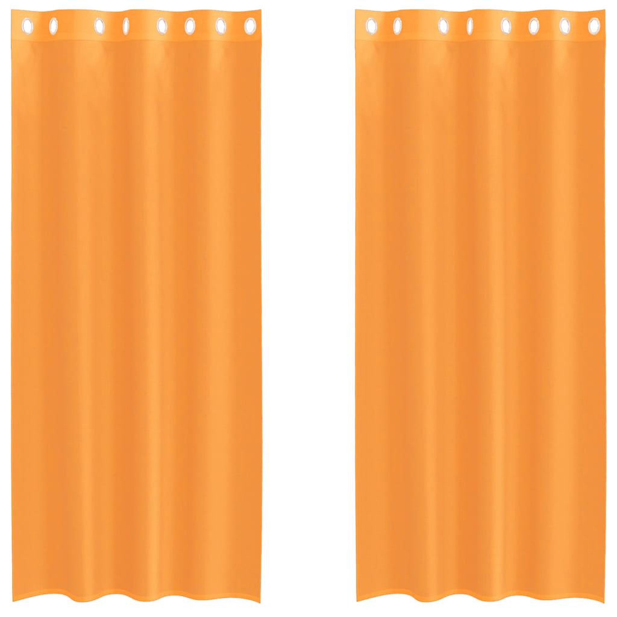 Voir la diapositive 2 : VIDAXL Rideaux en voile avec œillets 2 pcs orange 140x245 cm