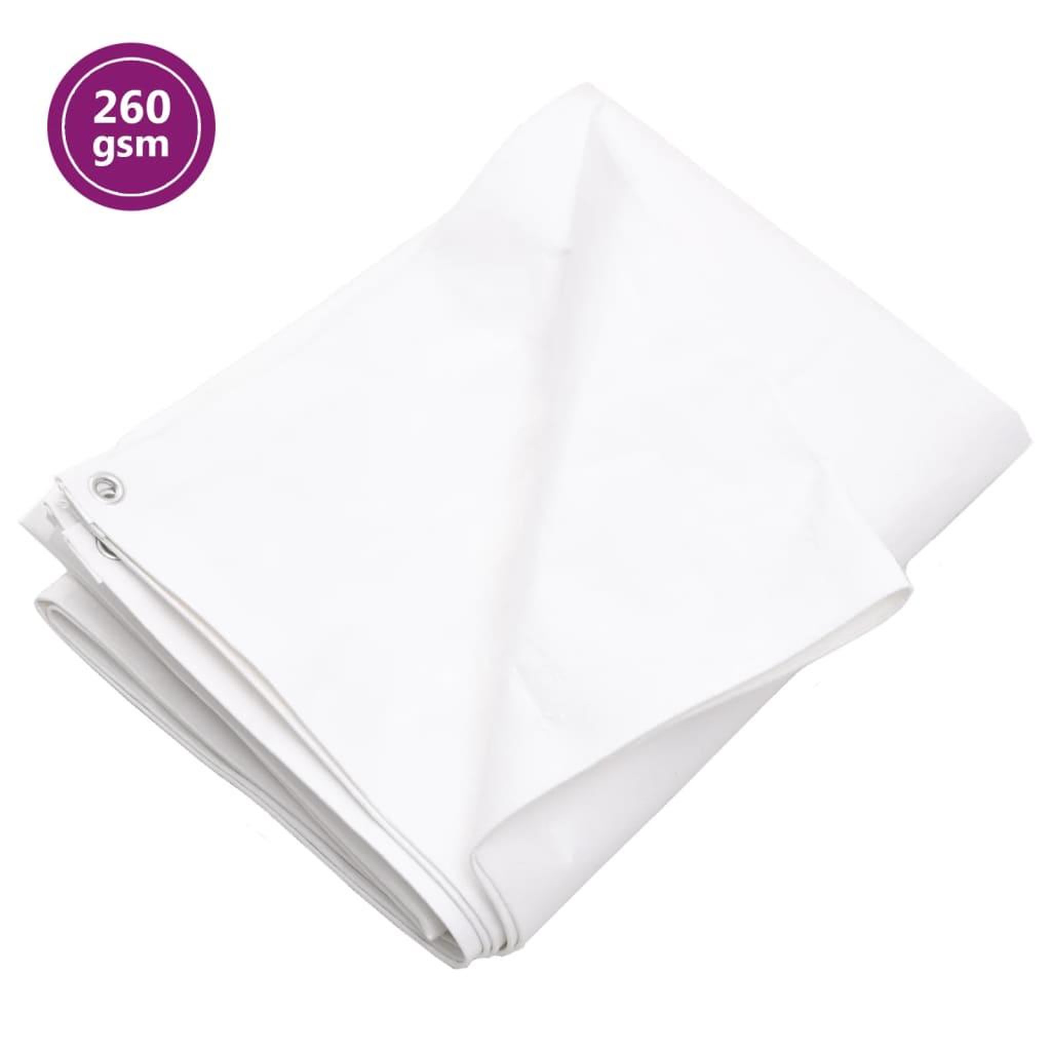 VIDAXL Bache 260 g/m² 3x3 m Blanc PEHD