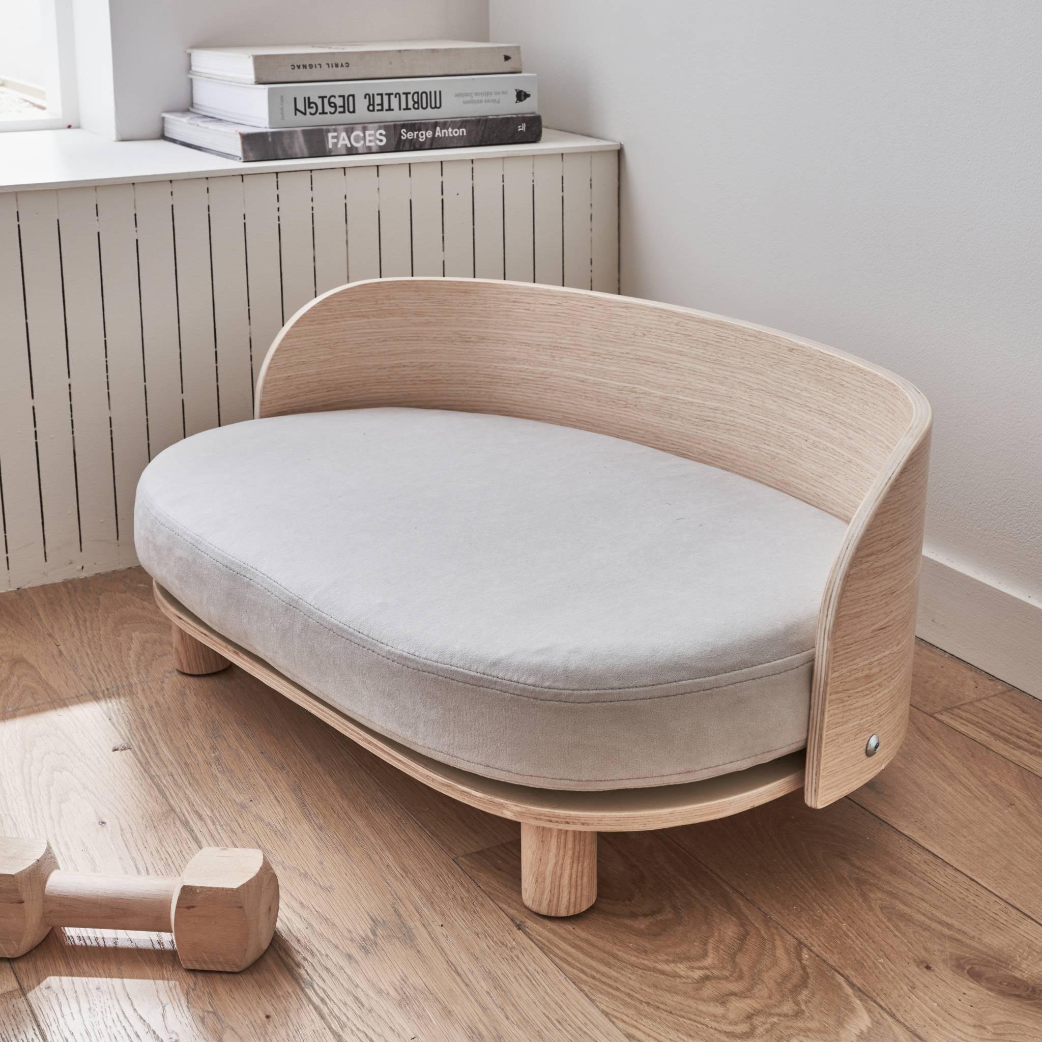 Voir la diapositive 2 : SWEEEK Panier pour chien et chat, lit pour animaux de compagnie, en bois