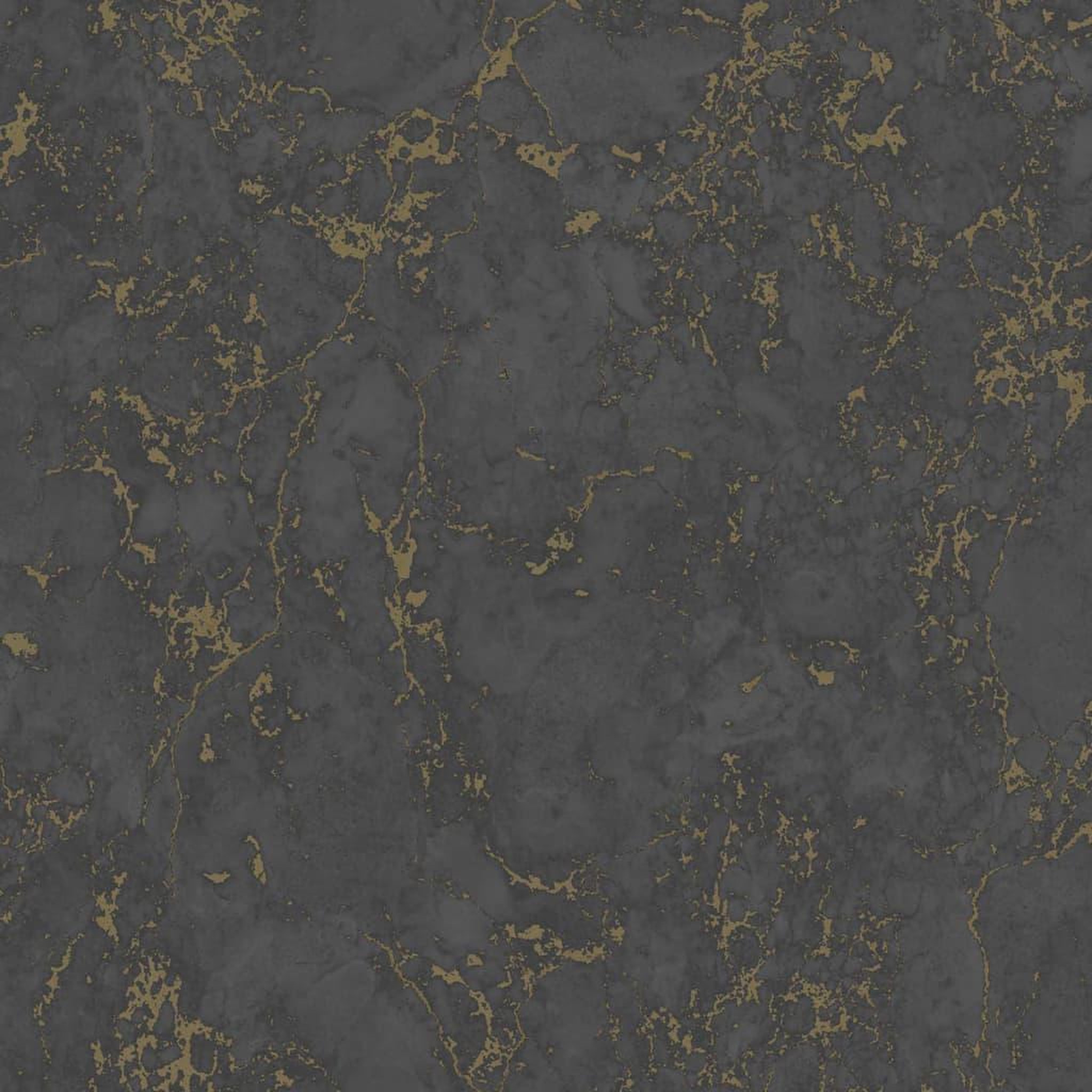 Voir la diapositive 1 : DUTCH WALLCOVERINGS DUTCH WALLCOVERINGS Papier peint Motif de marbre Noir et dore