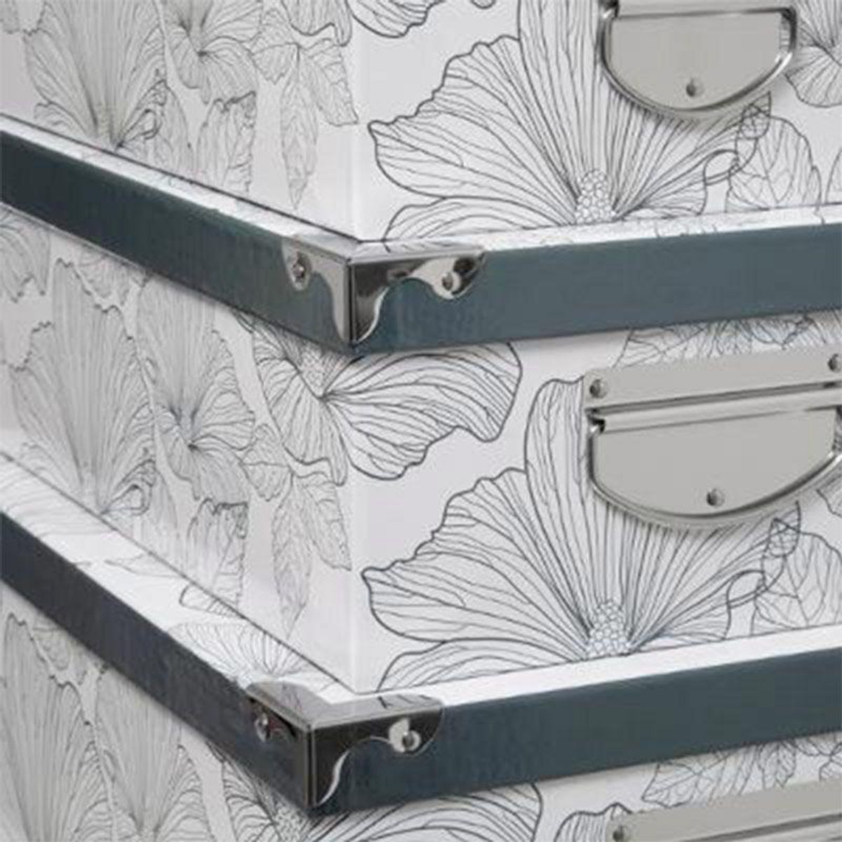  Lot de 6 Boîtes de Rangement  Délicat  48cm Blanc