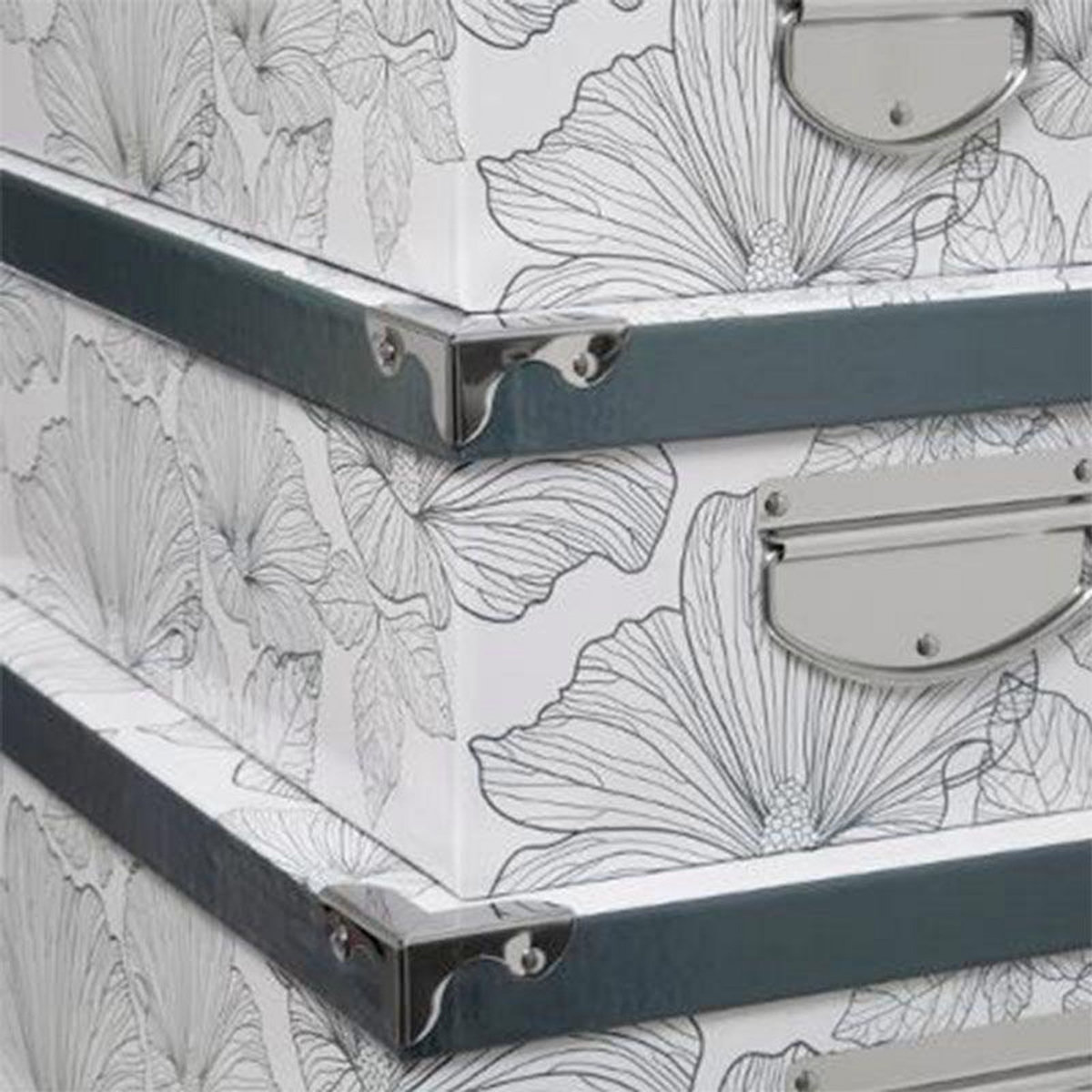  Lot de 6 Boîtes de Rangement  Délicat  48cm Blanc