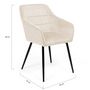 Voir la diapositive 5 : ID MARKET Lot de 2 chaises de salle à manger, fauteuils de table MADY en velours beige