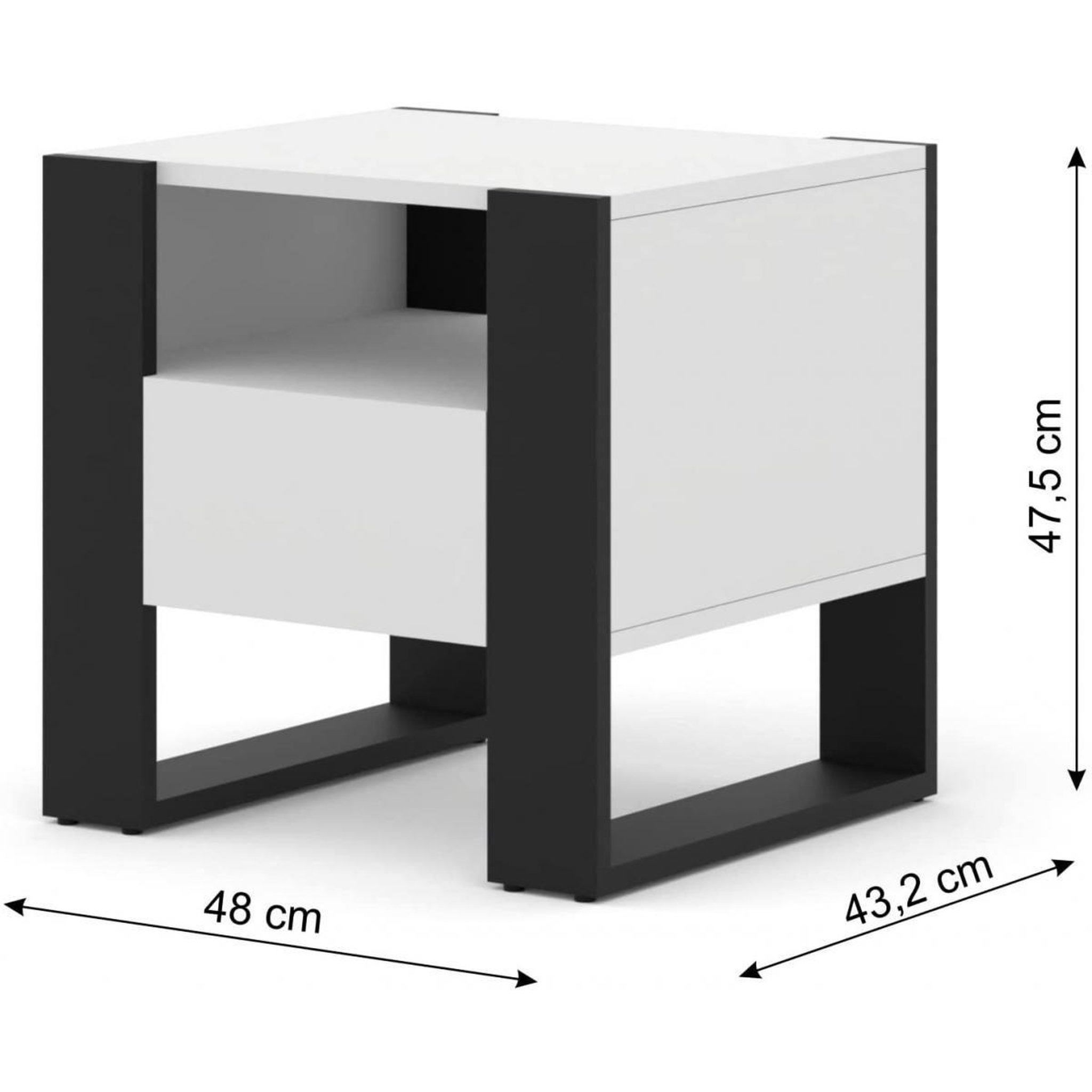 Voir la diapositive 2 : BIM FURNITURE Table de chevet mondi 48 noir mat