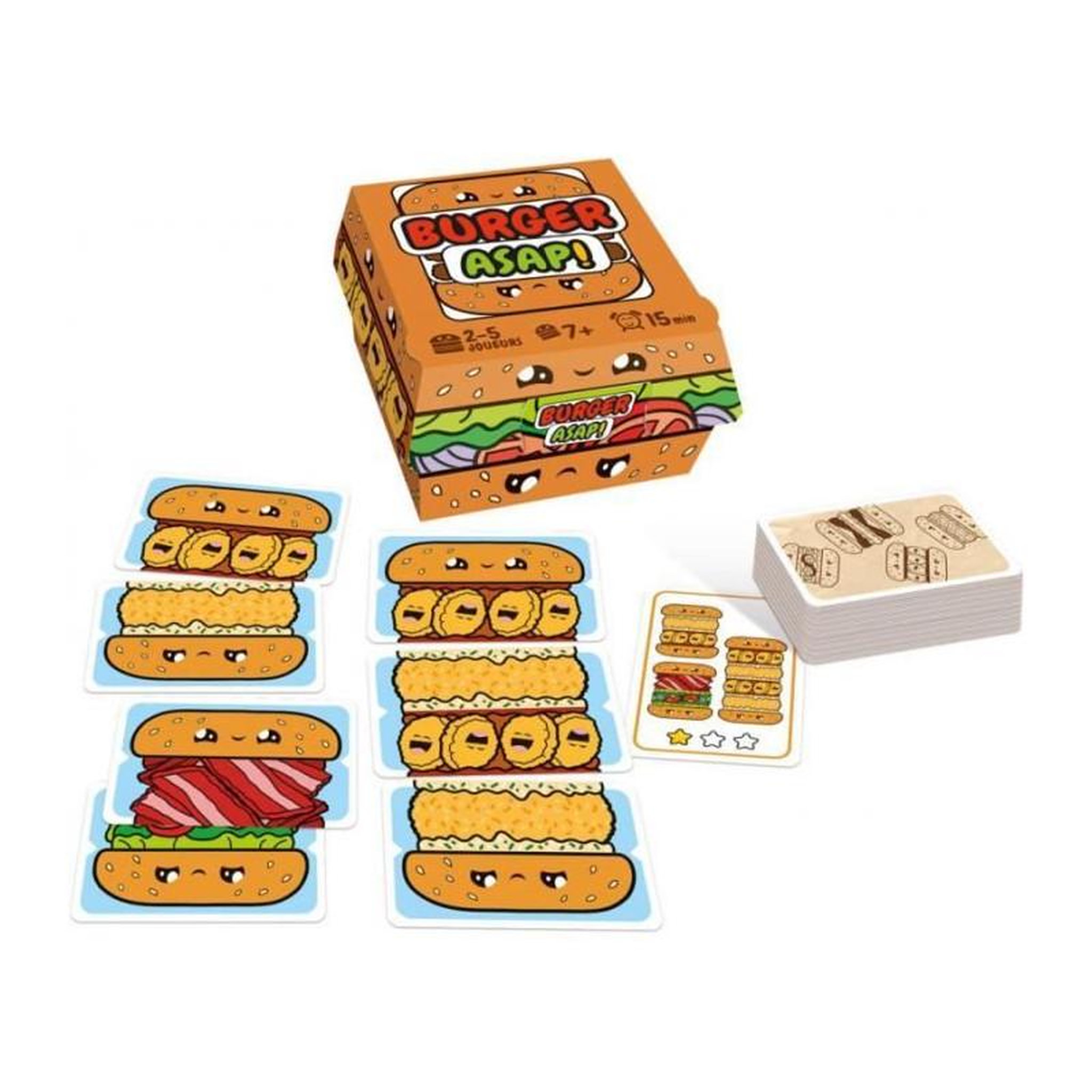 Voir la diapositive 2 : Asmodee Burger ASAP - Asmodee - Jeu de rapidité - Des 7ans