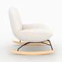 Voir la diapositive 5 : Rendez vous déco Rocking chair en tissu bouclette blanc cassé-Alvin