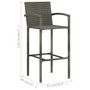 Voir la diapositive 6 : VIDAXL Ensemble de bar d'exterieur 5 pcs accoudoir Resine tressee Gris