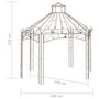 Voir la diapositive 6 : VIDAXL Pavillon de jardin Marron antique 400x258x378 cm Fer