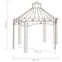 Voir la diapositive 6 : VIDAXL Pavillon de jardin Marron antique 400x258x378 cm Fer