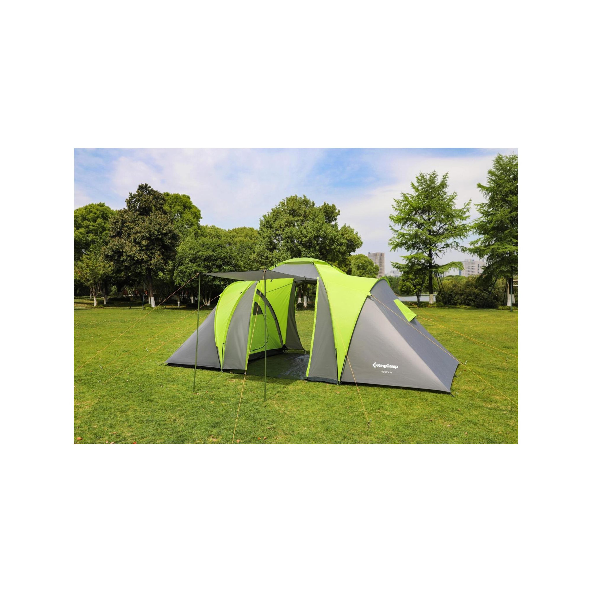 Voir la diapositive 2 : KINGCAMP Tente de camping familiale 4 places temi - kingcamp - dimensions : 500 x 220 x 200 cm