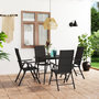 Voir la diapositive 1 : VIDAXL Ensemble a manger de jardin 5 pcs noir