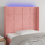 Voir la diapositive 1 : VIDAXL Tete de lit a LED Rose 83x16x118/128 cm Velours