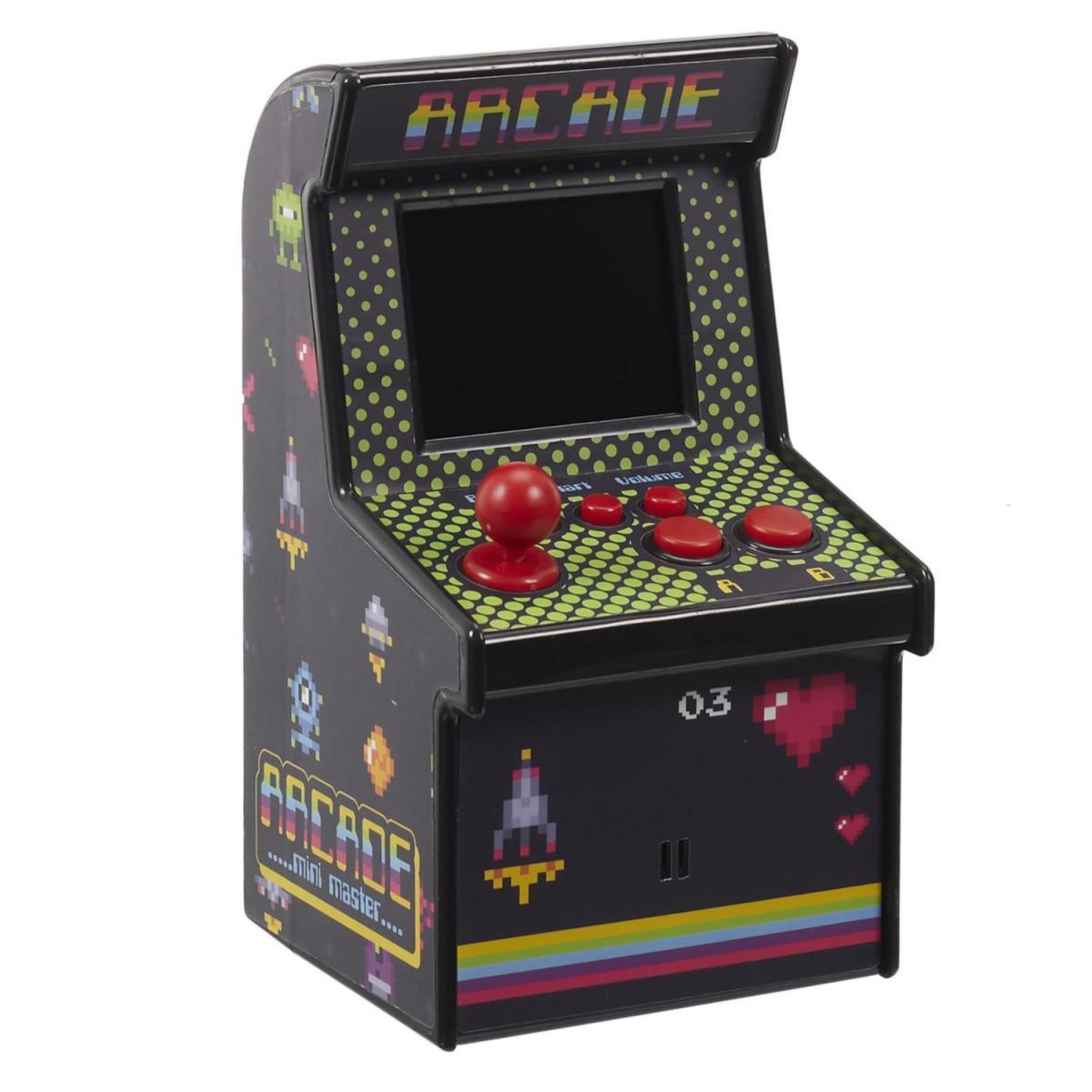 MISTER GADGET Mini borne d'arcade 240 jeux  rétro  15cm noir