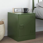 VIDAXL Table de chevet vert olive 34,5x39x44 cm acier