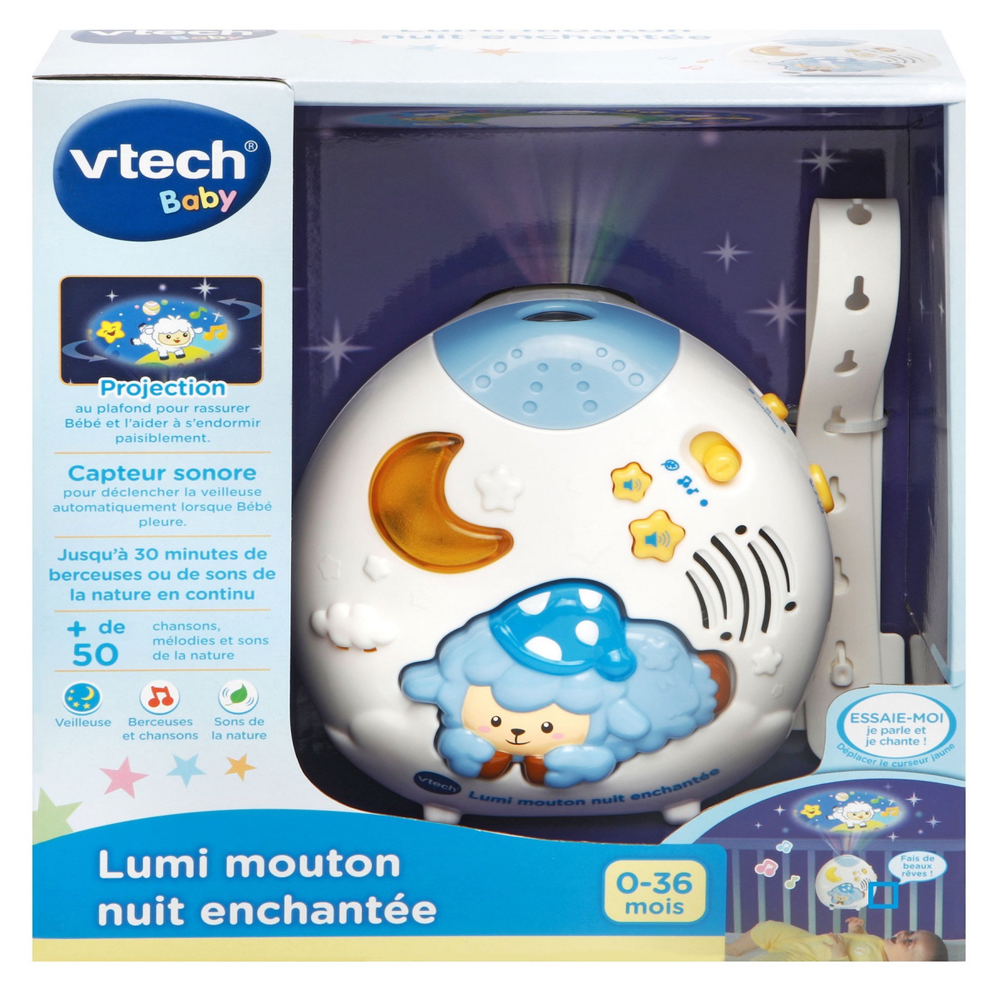 Voir la diapositive 2 : VTECH Veilleuse Lumi mouton nuit enchantée bleu