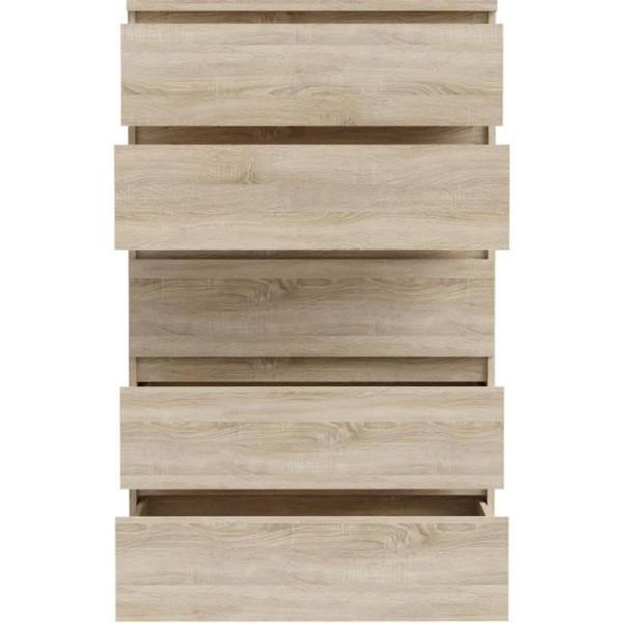Voir la diapositive 4 : MARKET24 Commode CHELSEA 5 tiroirs - L 77,2 x P 42,2 x H 128,1 - Décor chene sonoma