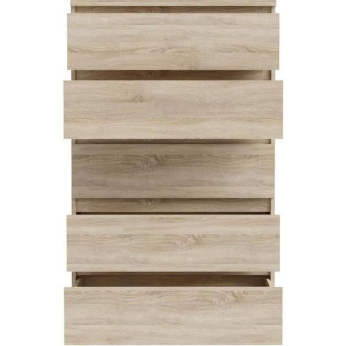 MARKET24 Commode CHELSEA 5 tiroirs - L 77,2 x P 42,2 x H 128,1 - Décor chene sonoma