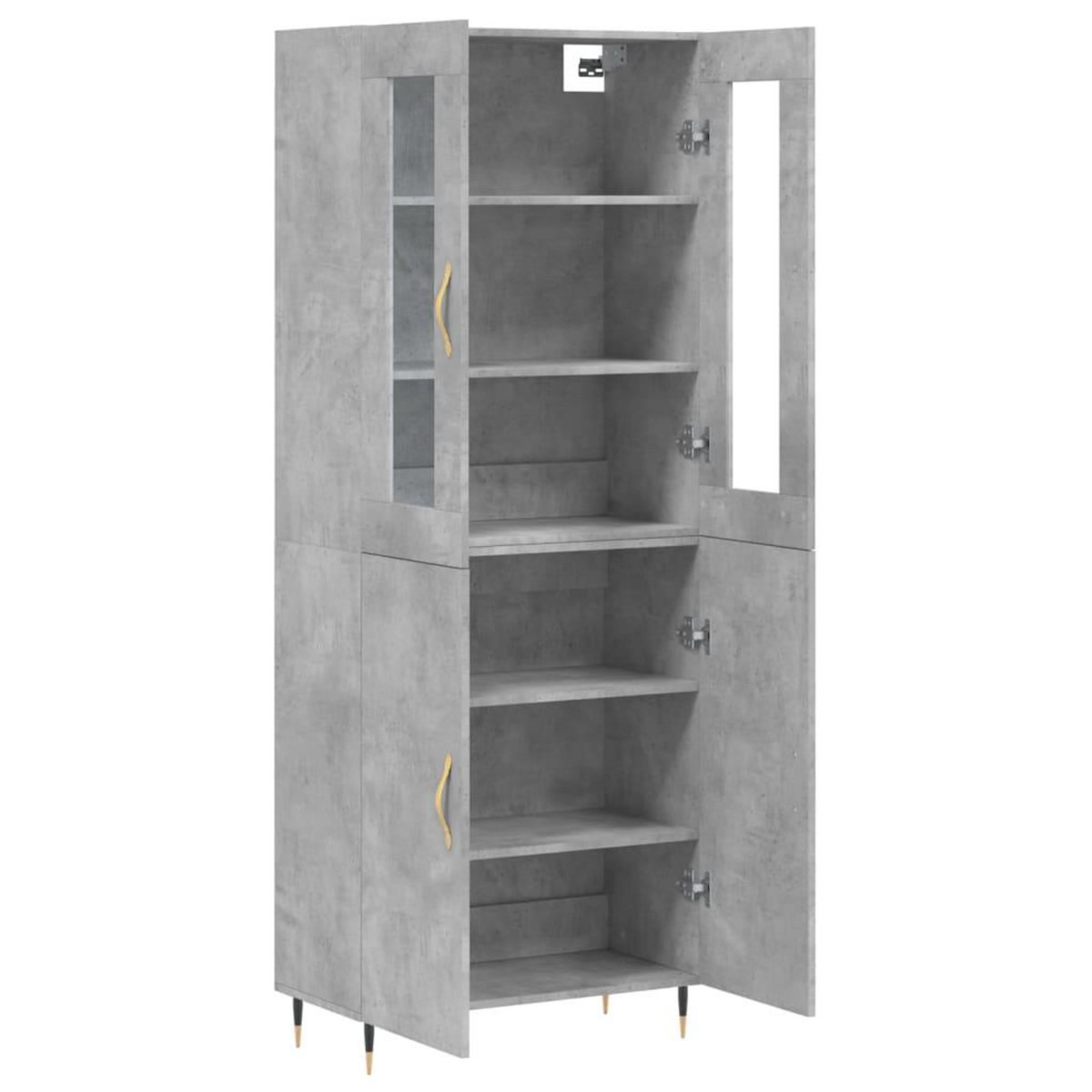 VIDAXL Buffet haut Gris beton 69,5x34x180 cm Bois d'ingenierie