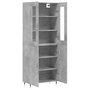 Voir la diapositive 4 : VIDAXL Buffet haut Gris beton 69,5x34x180 cm Bois d'ingenierie