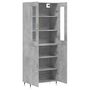 Voir la diapositive 4 : VIDAXL Buffet haut Gris beton 69,5x34x180 cm Bois d'ingenierie