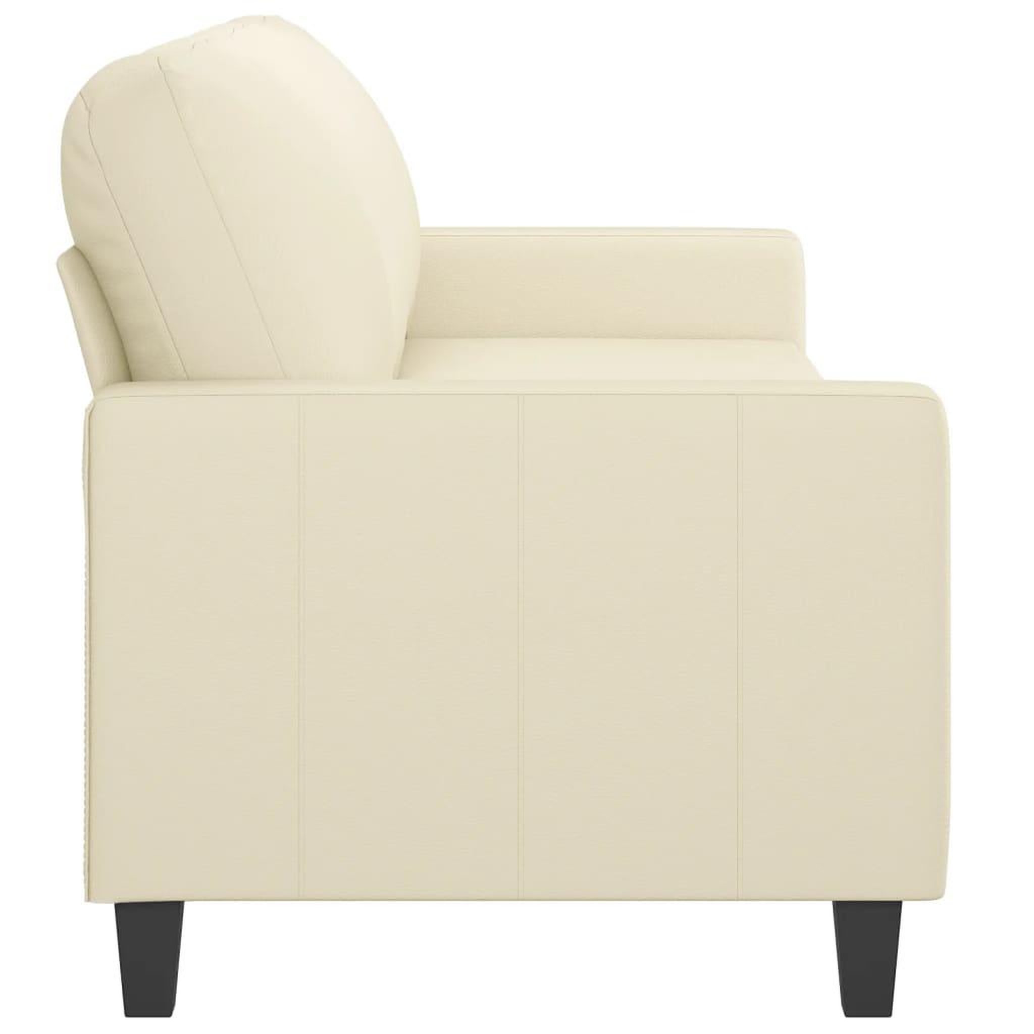 Voir la diapositive 4 : VIDAXL Canape a 3 places Creme 180 cm Similicuir