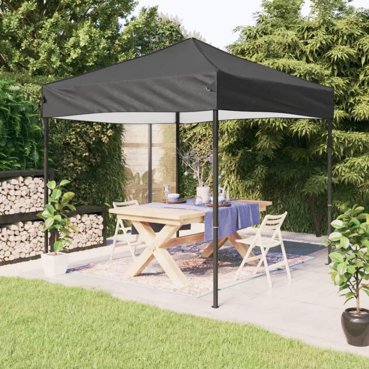 VIDAXL Tente de reception pliable Anthracite 2x2 m