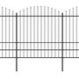 Voir la diapositive 2 : VIDAXL Cloture de jardin a dessus en lance Acier (1,75-2)x11,9 m Noir