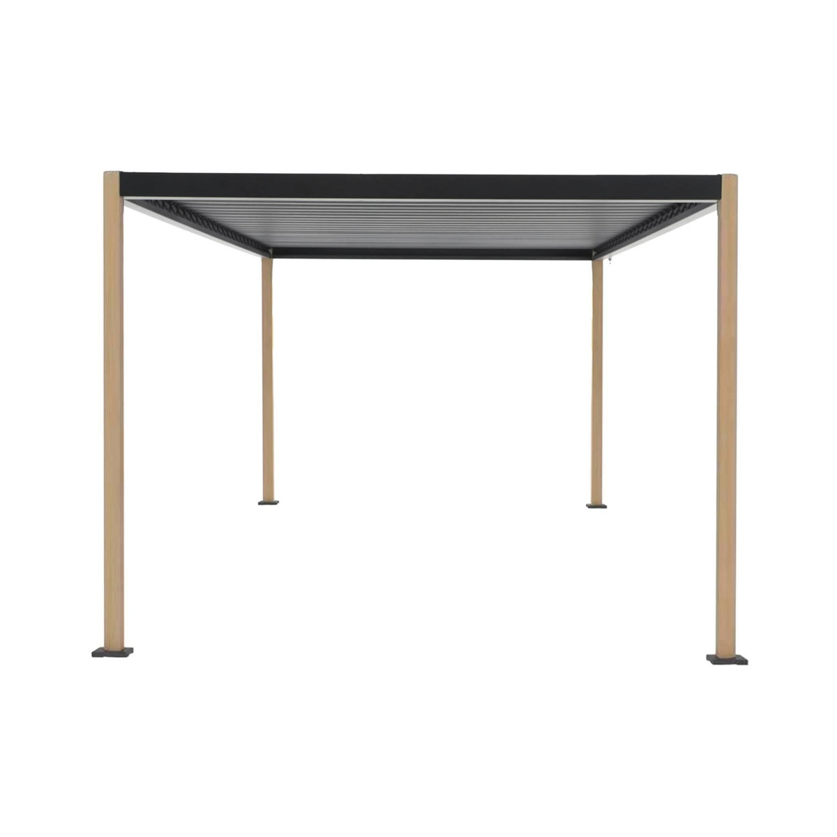 SWEEEK Pergola bioclimatique aux pieds arrondis aluminium et acier lames orientables 4x3m - Imperial