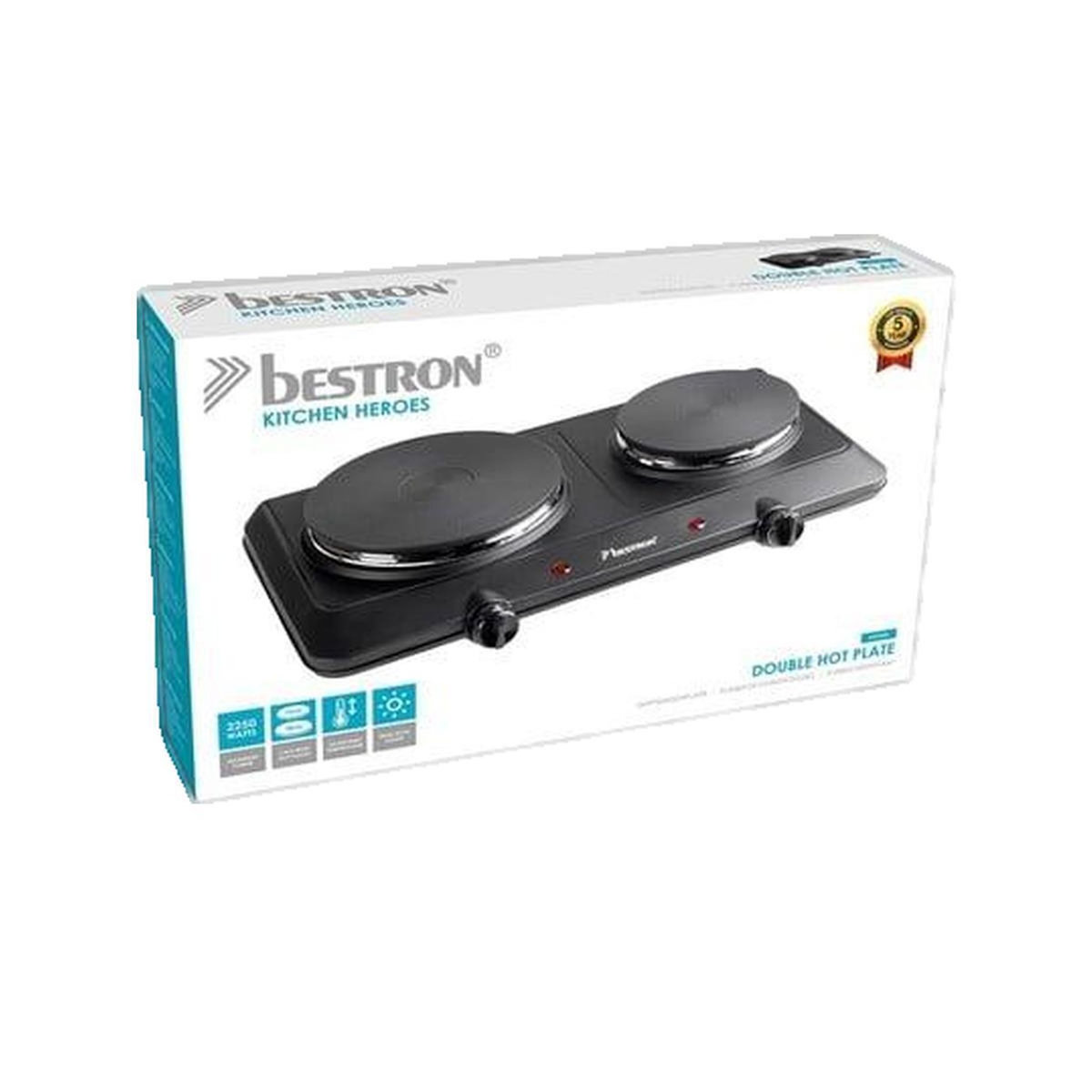 Bestron Plaque chauffante Bestron AHP250D Double foyer 2250W