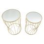 Voir la diapositive 2 : Paris Prix Lot de 2 Tables d'Appoint  Lignes  55cm Or