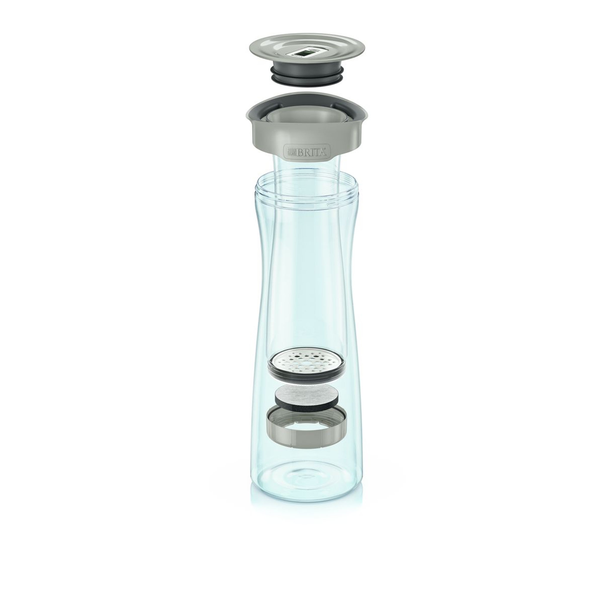 Voir la diapositive 4 : BRITA Bouteille filtrante gris pastel + 1 filtre MicroDisc inclus         